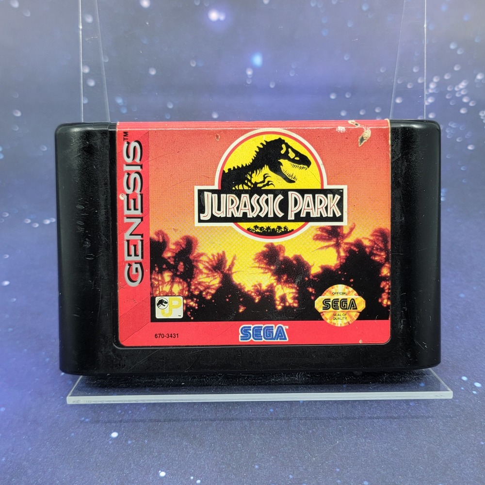 Jurassic Park Sega Genesis Video Game Cartridge 16-Bit Retro 670-3431 Authentic